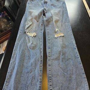 ​KUT from the Kloth Sienna High Rise Wide Leg Ripped Jeans Size 4 Light Wash